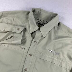 GameGuard Fishing Shirt Mens 2XL Green Long Sleeve Vented Button Up Outdoor 1024